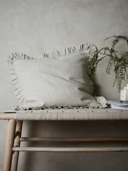 Frill Cushion Cover Putty