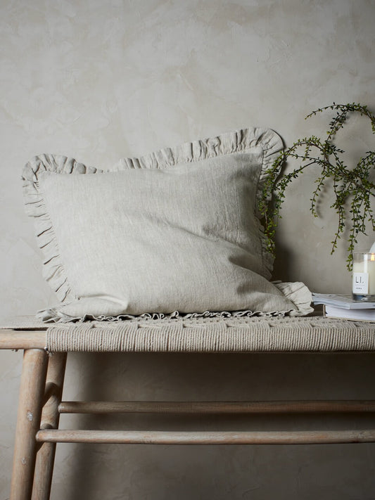 Frill Cushion Cover Putty