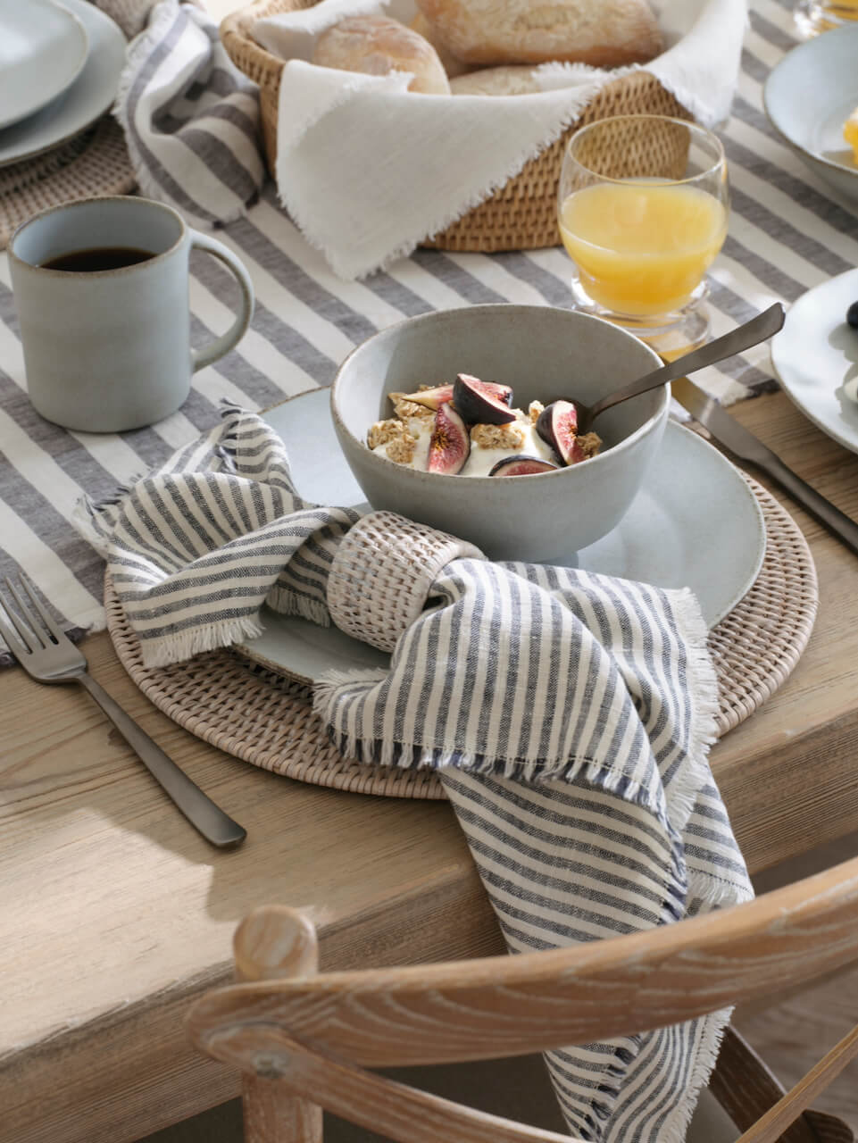 Ink Thick Stripe Table Runner