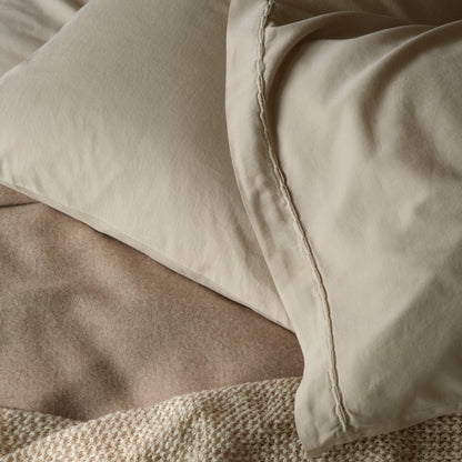 Porto Putty Cotton Bedlinen Fitted Sheet