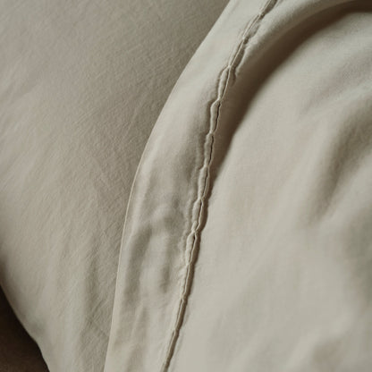 Porto Putty Cotton Bedlinen Fitted Sheet
