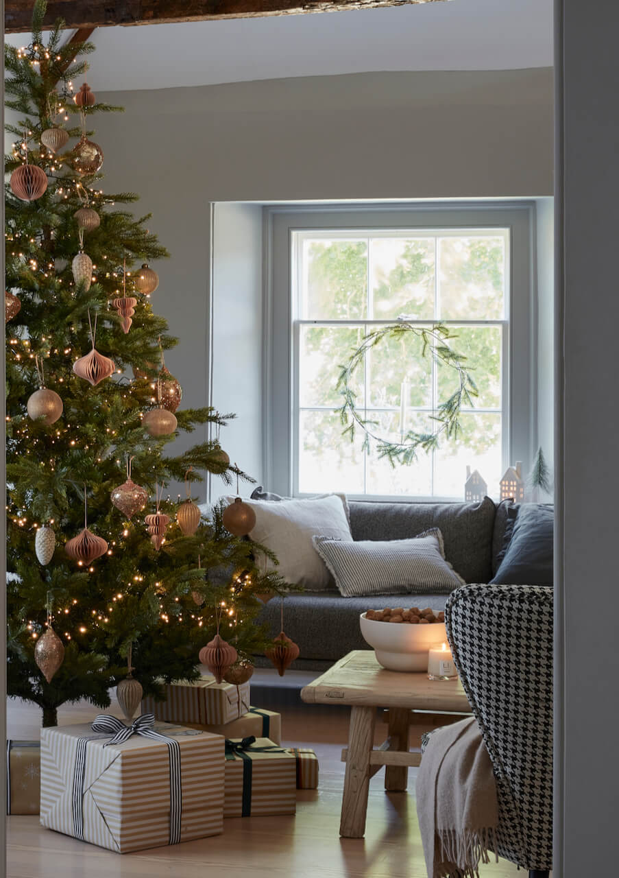 Set of 3 Large Gold Textured Baubles