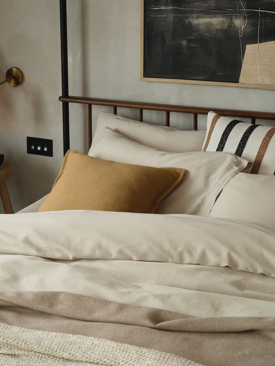 Porto Putty Cotton Bedlinen Deep Fitted Sheet