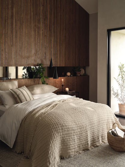 Porto White Cotton Bedlinen Fitted Sheet