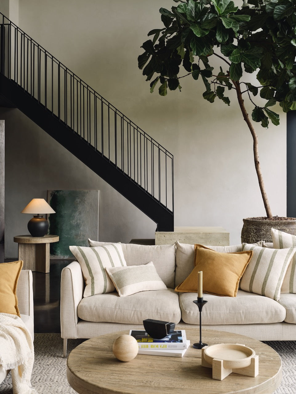 Camel Heavy Linen Cushion Cover