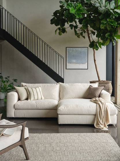 Hudson Fabric Chaise Lounge Sofa