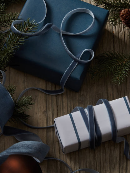 5m Blue Velvet Ribbon