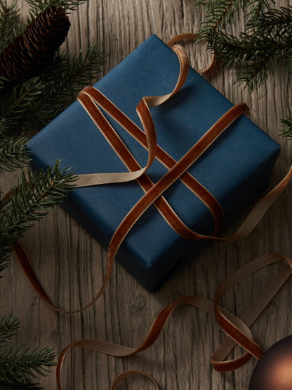 10m Burnished Gold Velvet Ribbon