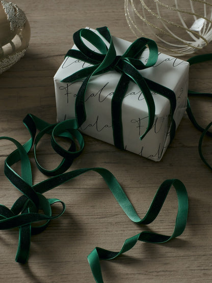 10m Forest Green Velvet Ribbon