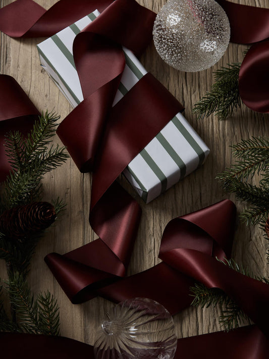 10m Wide Burgundy Satin Ribbon