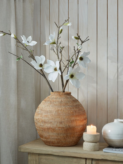 Faux White Magnolia Branch