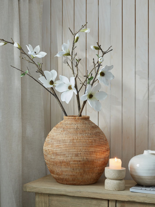 Faux White Magnolia Branch